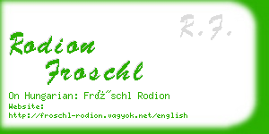 rodion froschl business card